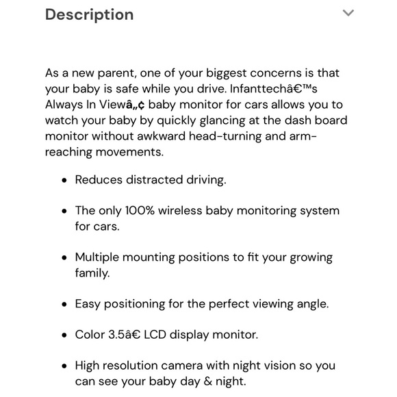 InfantTech Always in View Baby Monitor for Cars Monkey BNIB - Picture 2 of 3